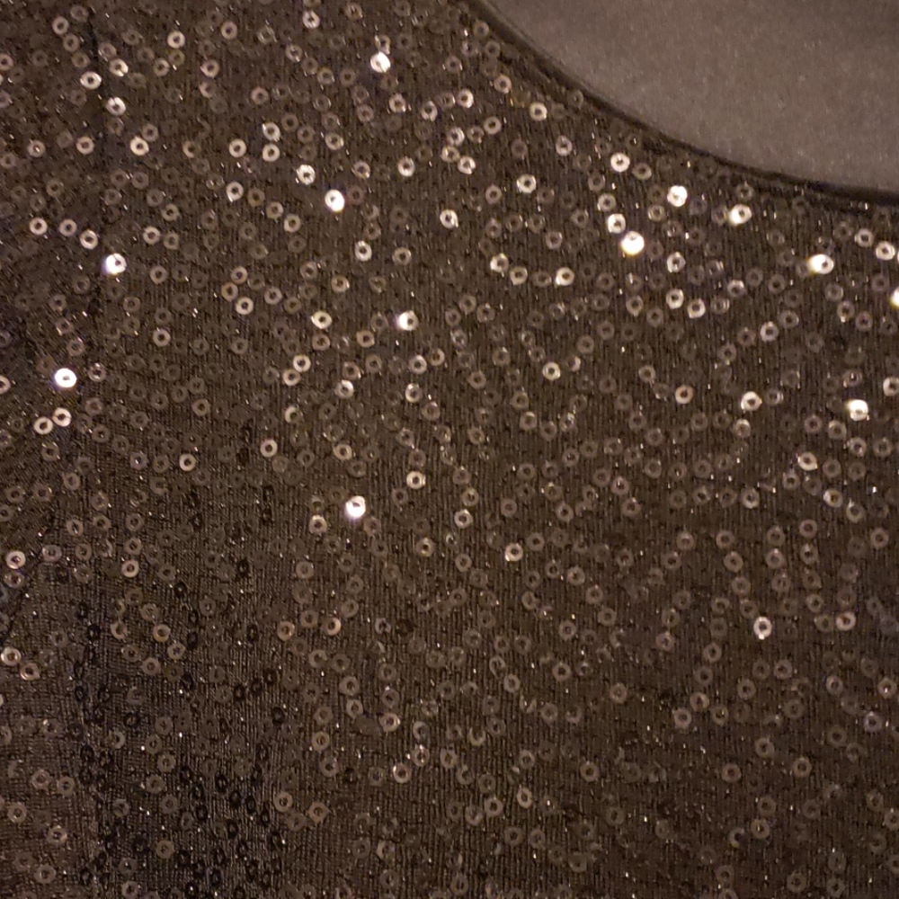 EXPRESS black sequin long sleeve dress NWT - Picture 2 of 7